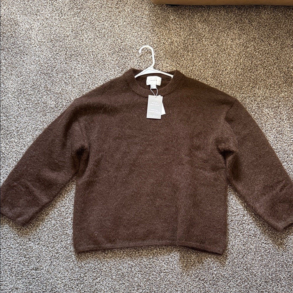 H&M Mohair Rich Brown Crew Neck Sweater